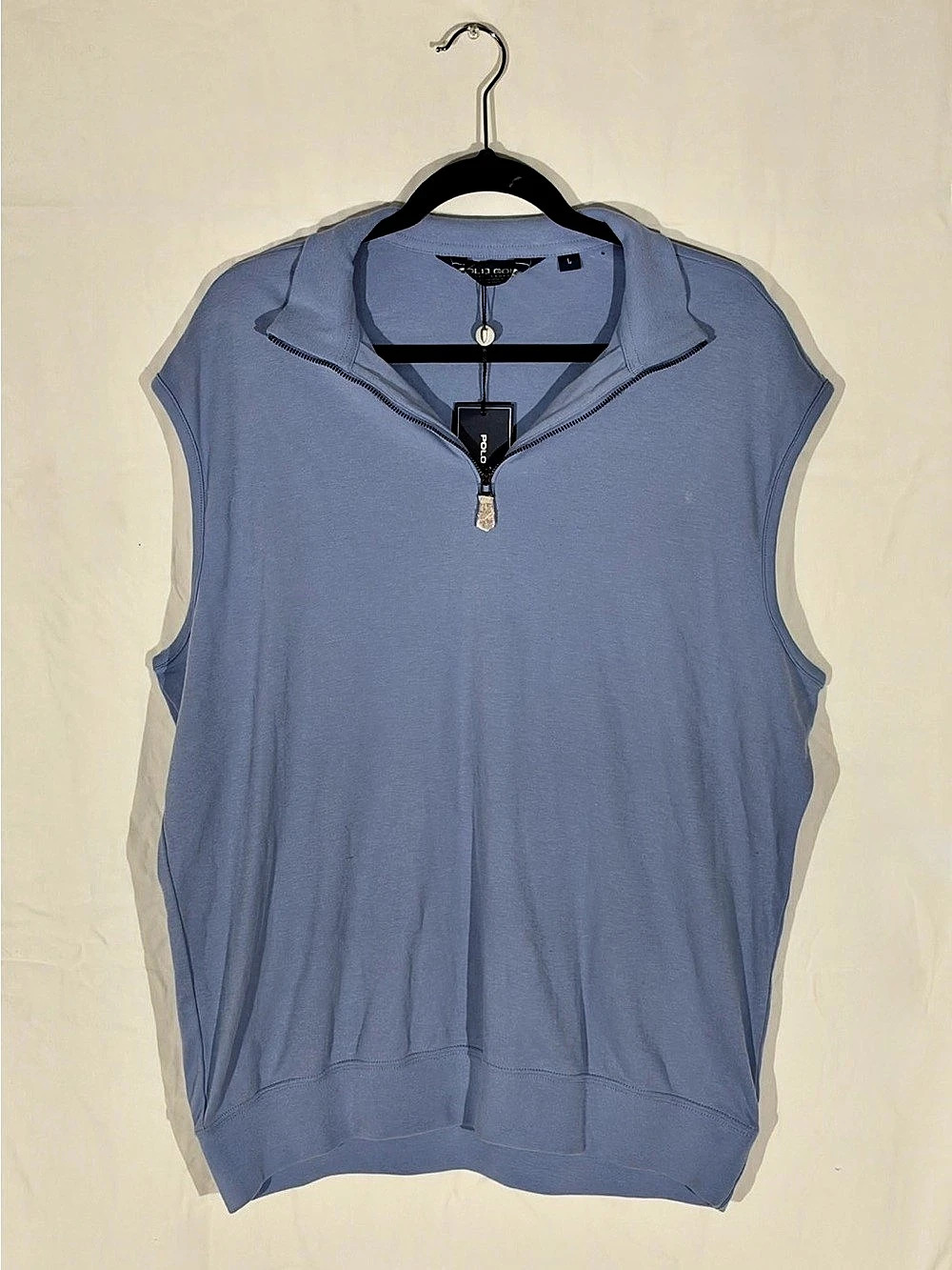 Polo Ralph Lauren Golf Quarter-Zip Sleeveless Polo in Blue Size Large NWT READ D